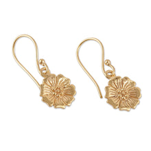 Load image into Gallery viewer, Spring-Themed Floral Brass Dangle Earrings from India - Floral Elation | NOVICA