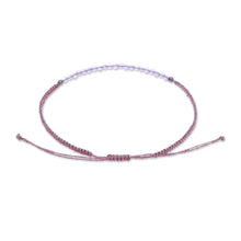 Load image into Gallery viewer, Adjustable Amethyst Beaded Macrame Pendant Bracelet - Purple Delicacy | NOVICA