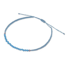 Load image into Gallery viewer, Reconstituted Turquoise Beaded Macrame Pendant Bracelet - Sky Delicacy | NOVICA