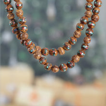 Load image into Gallery viewer, Handmade Bodhi Fig Wood and Resin Beaded Necklace from India - Memories of Siddhartha | NOVICA