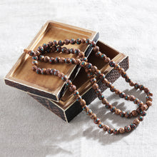 Load image into Gallery viewer, Handmade Bodhi Fig Wood and Resin Beaded Necklace from India - Memories of Siddhartha | NOVICA