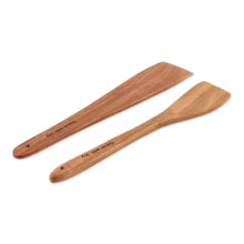 Load image into Gallery viewer, Indian-Made Hand-Carved Set of 2 Polished Neem Wood Spatulas - Serve with Joy | NOVICA