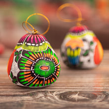 Load image into Gallery viewer, Spring-Themed Andean-Made Hand-Painted Dried Gourd Ornament - Harmonious Garden | NOVICA