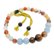 Load image into Gallery viewer, Handmade Multi-Gemstone Beaded Bracelet with Sliding Knot - Shades of Earth | NOVICA