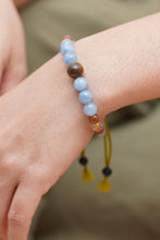 Load image into Gallery viewer, Balinese Artisan-Made Aquamarine and Tiger's Eye Bracelet - Inner Earth | NOVICA
