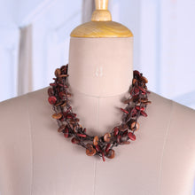 Load image into Gallery viewer, Bohemian Handmade Haldu Wood Beaded Station Strand Necklace - Sylvan Loops | NOVICA