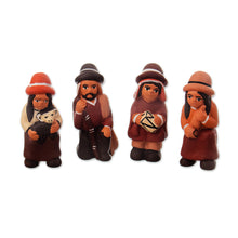 Load image into Gallery viewer, Hand-Painted Andean-Themed 4-Piece Ceramic Figurine Set - Andean Souls | NOVICA