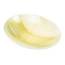 Load image into Gallery viewer, Oval Natural Green Onyx Snack Plate Hand-Carved in Mexico - Earthy Harmony | NOVICA