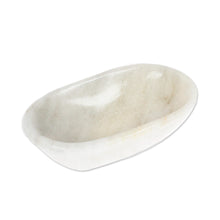 Load image into Gallery viewer, Grey and White Natural Marble Catchall Hand-Carved in Mexico - Grey Finesse | NOVICA