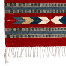 Load image into Gallery viewer, Artisan-Made Zapotec-Themed Russet and Blue Wool Rug (2.5x4) - Russet Gem | NOVICA