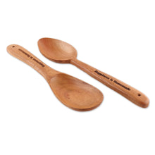 Load image into Gallery viewer, Fair Trade Handmade Polished Neem Wood Serving Utensil Set - Happiness is Homemade | NOVICA