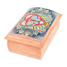 Load image into Gallery viewer, Butterfly and Heart-Themed Decoupage Jewelry Box from Mexico - Butterfly Heart | NOVICA