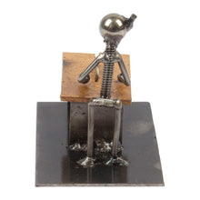 Load image into Gallery viewer, Carpenter at Work Recycled Metal Figurine from Mexico - Handy Carpenter | NOVICA