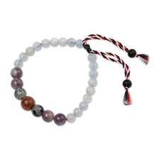 Load image into Gallery viewer, Men's Multi-Gemstone Tridatu Yoga Pendant Bracelet - Tridatu Happiness | NOVICA