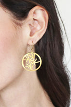 Load image into Gallery viewer, Bamboo Tree Themed Openwork Gold-Plated Dangle Earrings - Bamboo Chic | NOVICA