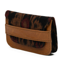 Load image into Gallery viewer, Men's Ikat Wallet in Brown Red and Black with Leather Accent - Brown Woven | NOVICA