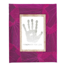 Load image into Gallery viewer, 3x5 Natural Fiber Photo Frame in Pink from Indonesia - Autumn Spirit in Pink | NOVICA