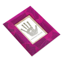 Load image into Gallery viewer, 3x5 Natural Fiber Photo Frame in Pink from Indonesia - Autumn Spirit in Pink | NOVICA