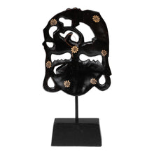 Load image into Gallery viewer, Traditional Batik Red and Brown Pule Wood Mask with Stand - Queen of Forest | NOVICA