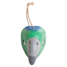 Load image into Gallery viewer, Pinewood Parrot Wall Mask Hand-Carved Painted in Guatemala - Playful Parrot | NOVICA
