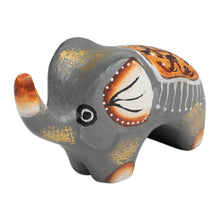 Load image into Gallery viewer, Hand-Painted Suar Wood Elephant Figurine Crafted in Bali - Cute Giant | NOVICA
