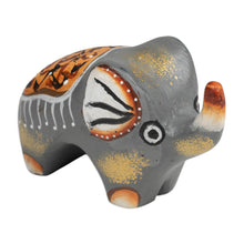 Load image into Gallery viewer, Hand-Painted Suar Wood Elephant Figurine Crafted in Bali - Cute Giant | NOVICA