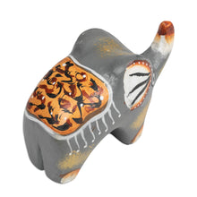 Load image into Gallery viewer, Hand-Painted Suar Wood Elephant Figurine Crafted in Bali - Cute Giant | NOVICA