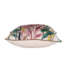 Load image into Gallery viewer, Nature-Themed Embroidered Cushion Cover Pair Made in India - Tropical Lux | NOVICA
