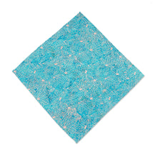 Load image into Gallery viewer, Nature-Inspired Leafy 6-Piece Turquoise Batik Napkin Set - Turquoise Banquet | NOVICA