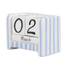 Load image into Gallery viewer, Hand-Carved and Painted Wood Perpetual Desk Calendar - Bright Days | NOVICA