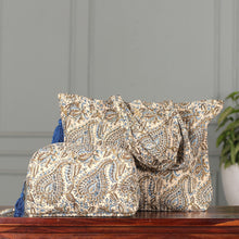 Load image into Gallery viewer, Paisley-Patterned 100% Cotton Travel and Toiletry Bag Set - Trendy Traveler | NOVICA