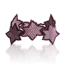 Load image into Gallery viewer, Handcrafted Lilac and Purple Beaded Bracelet with Star Motif - Lilac Starlight | NOVICA
