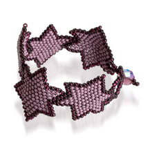 Load image into Gallery viewer, Handcrafted Lilac and Purple Beaded Bracelet with Star Motif - Lilac Starlight | NOVICA