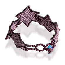 Load image into Gallery viewer, Handcrafted Lilac and Purple Beaded Bracelet with Star Motif - Lilac Starlight | NOVICA