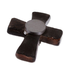 Load image into Gallery viewer, Our Lady of Guadalupe Barro Negro Ceramic Aluminum Magnet - Guadalupe Cross | NOVICA