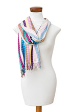 Load image into Gallery viewer, 100% Cotton Fringed Scarf Handwoven in Pastel and Bold Hues - Palopo Sweetness | NOVICA