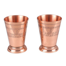 Load image into Gallery viewer, Classic High-Polished Copper Rocks Glass Pair Made in India - Glamorous Elixir | NOVICA