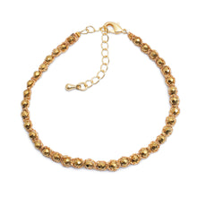 Load image into Gallery viewer, Hematite Beaded Macrame Bracelet with Gold-Plated Clasp - Blissful Gleam | NOVICA
