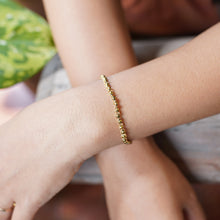Load image into Gallery viewer, Hematite Beaded Macrame Bracelet with Gold-Plated Clasp - Blissful Gleam | NOVICA