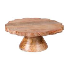 Load image into Gallery viewer, Spring-Inspired Hand-Carved Mango Wood Cake Stand from India - Bouquet of Sweets | NOVICA