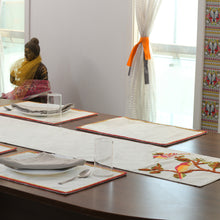 Load image into Gallery viewer, Bird-Themed 5-Piece Cotton Table Runner and Placemat Set - Sunset Chants | NOVICA