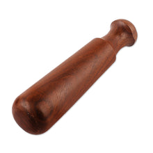 Load image into Gallery viewer, Floral and Vine-Themed Hand-Carved Wood Mortar and Pestle - Garden Joy | NOVICA