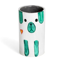 Load image into Gallery viewer, Dog-Themed Hand-Painted Ceramic and Utensil Pen Holder - White Loyal Organizer | NOVICA