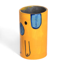 Load image into Gallery viewer, Hand-Painted Ceramic and Utensil Pen Holder with Dog Motif - Yellow Loyal Organizer | NOVICA