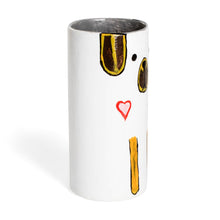 Load image into Gallery viewer, Dog-Shaped Ceramic Decorative Vase Utensil and Pen Holder - White Canine Organizer | NOVICA