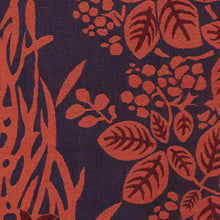 Load image into Gallery viewer, Floral Leaf-Themed Reversible Wool Shawl in Orange and Blue - Botanical Elegance | NOVICA