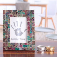 Load image into Gallery viewer, Wooden Photo Frame with Colorful Glass Mosaic Pattern (4x6) - Colorful Memorabilia | NOVICA