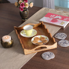 Load image into Gallery viewer, Hand-Carved Small-Sized Wavy Mango Wood Tray from India - Wavy Taste | NOVICA