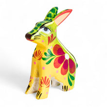 Load image into Gallery viewer, Rabbit Floral Pinewood Figurine Hand-Painted in Guatemala - Remarkable Rabbit | NOVICA