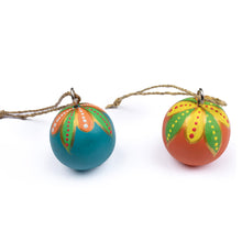 Load image into Gallery viewer, Pair of Hand-Carved Painted Wood Globe Christmas Ornaments - Colorful Holiday Globes | NOVICA